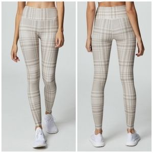 Varley Duncan Leggings Tan Plaid - M